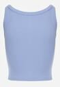 Niebieski Top na Ramiączkach Basic Prążkowany Zitira