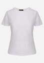 Biały T-shirt z Bawełny z Okrągłym Dekoltem Nedima