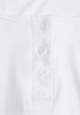 Biały Top z Bawełny Ozdobiony Guzikami przy Dekolcie Nediva