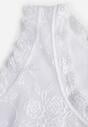Biały Top z Bawełny Ozdobiony u Góry Koronką Berice