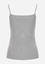 Ciemnoszary Bieliźniany Top na Ramiączkach z Bawełny Zdobiony Koronką Bernelle