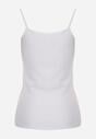 Biały Bawełniany Top Bieliźniany z Koronką przy Dekolcie Berinda