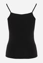 Czarny Bawełniany Top Bieliźniany z Koronką przy Dekolcie Berinda
