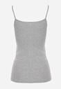 Ciemnoszary Bawełniany Top Bieliźniany z Koronką przy Dekolcie Berinda