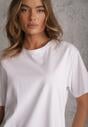Biały Bawełniany T-shirt o Kroju Oversize Neduna