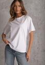 Biały Bawełniany T-shirt o Kroju Oversize Neduna