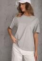 Szary Bawełniany T-shirt o Kroju Oversize Neduna