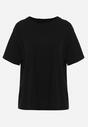 Czarny Bawełniany T-shirt o Kroju Oversize Neduna