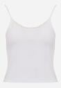 Biały Bieliźniany Top z Bawełny z Koronką na Regulowanych Ramiączkach Beralisse