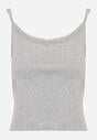 Szary Bieliźniany Top z Bawełny z Koronką na Regulowanych Ramiączkach Beralisse