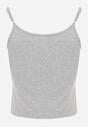 Szary Bieliźniany Top z Bawełny z Koronką na Regulowanych Ramiączkach Beralisse