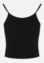Czarny Bieliźniany Top z Bawełny z Koronką na Regulowanych Ramiączkach Beralisse
