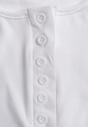 Biały Bawełniany Tank Top w Prążki z Ozdobnymi Guziczkami Bernissa