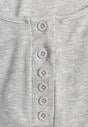 Szary Bawełniany Tank Top w Prążki z Ozdobnymi Guziczkami Bernissa