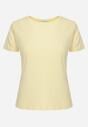 Żółty T-shirt z Bawełny z Okrągłym Dekoltem Nedima