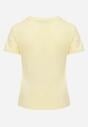 Żółty T-shirt z Bawełny z Okrągłym Dekoltem Nedima