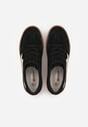 Czarne Sneakersy Kultowe Tenisówki z Zamszu Naturalnego ze Skórzaną Wkładką Rionae