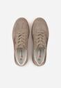 Beżowe Sneakersy Kultowe Tenisówki z Zamszu Naturalnego ze Skórzaną Wkładką Rionae