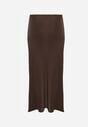 Brązowa Satynowa Spódnica Maxi High Waist Formia
