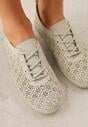 Zielone Ażurowe Tenisówki w Stylu Boho Tidira