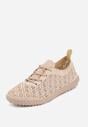 Ciemnobeżowe Ażurowe Tenisówki w Stylu Boho Tidira