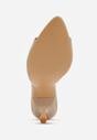 Ciemnobeżowe Klapki na Szpilce ze Szpiczastym Odkrytym Noskiem Sewnila