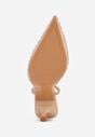 Ciemnobeżowe Szpilki z Odkrytą Piętą i Transparentnym Noskiem z Cyrkoniami Kalinata
