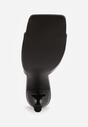 Czarne Klapki na Szpilce z Kwadratowym Noskiem Peep Toe Avenata