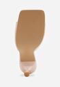 Beżowe Klapki na Szpilce z Kwadratowym Noskiem Peep Toe Avenata