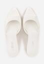 Białe Klapki Peep Toe na Szpilce ze Szpiczastym Noskiem Arinatia