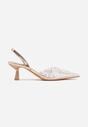 Pantofi cu toc Karenetia Culoarea șampaniei