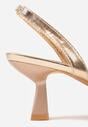 Pantofi cu toc Karenetia Culoarea șampaniei
