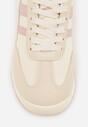 Beżowe Sneakersy Ozdobione Dwoma Paskami Lannatea