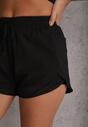 Czarne Szorty w Sportowym Stylu z Siateczką i Podszewką Elishka