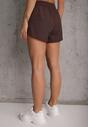 Brązowe Szorty w Sportowym Stylu z Siateczką i Podszewką Elishka