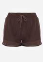 Brązowe Szorty w Sportowym Stylu z Siateczką i Podszewką Elishka