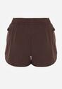 Brązowe Szorty w Sportowym Stylu z Siateczką i Podszewką Elishka