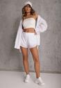 Białe Szorty w Sportowym Stylu z Siateczką i Podszewką Elishka