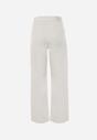 Białe Bawełniane Jeansy Wide Leg High Waist Darenatea