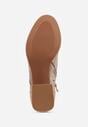 Jasnobrązowe Botki ze Skórzaną Wkładką i Ażurowym Wzorem Nantiela