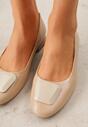 Beżowe Czółenka w Stylu Retro ze Skórzaną Wkładką Faylina