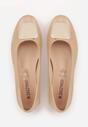 Beżowe Czółenka w Stylu Retro ze Skórzaną Wkładką Faylina