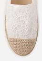 Białe Espadryle z Koronkową Cholewką i Podeszwą z Plecionki Marilex