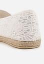 Białe Espadryle z Koronkową Cholewką i Podeszwą z Plecionki Marilex