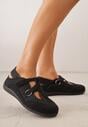 Czarne Tenisówki Sneakeriny z Siateczki z Zapięciem na Rzep Vianate