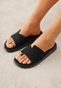 Czarne Klapki Japonki Ozdobione Aplikacją na Palcu Noevianna