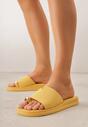 Żółte Klapki Japonki Ozdobione Aplikacją na Palcu Noevianna