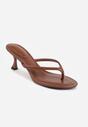 Brązowe Minimalistyczne Klapki Japonki na Kaczuszce Saphohsa