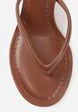 Brązowe Minimalistyczne Klapki Japonki na Kaczuszce Saphohsa