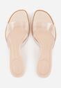 Beżowe Transparentne Klapki na Kaczuszce Helymna